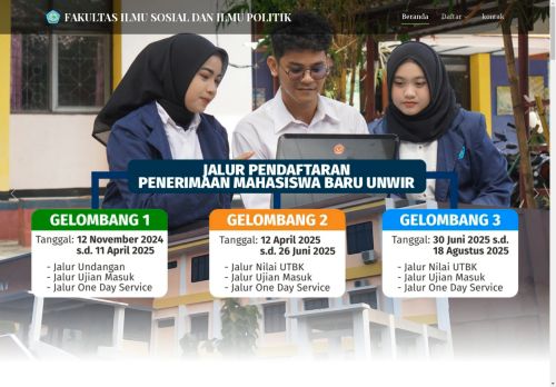 Website Fakultas Ilmu Sosial dan Ilmu Folitik